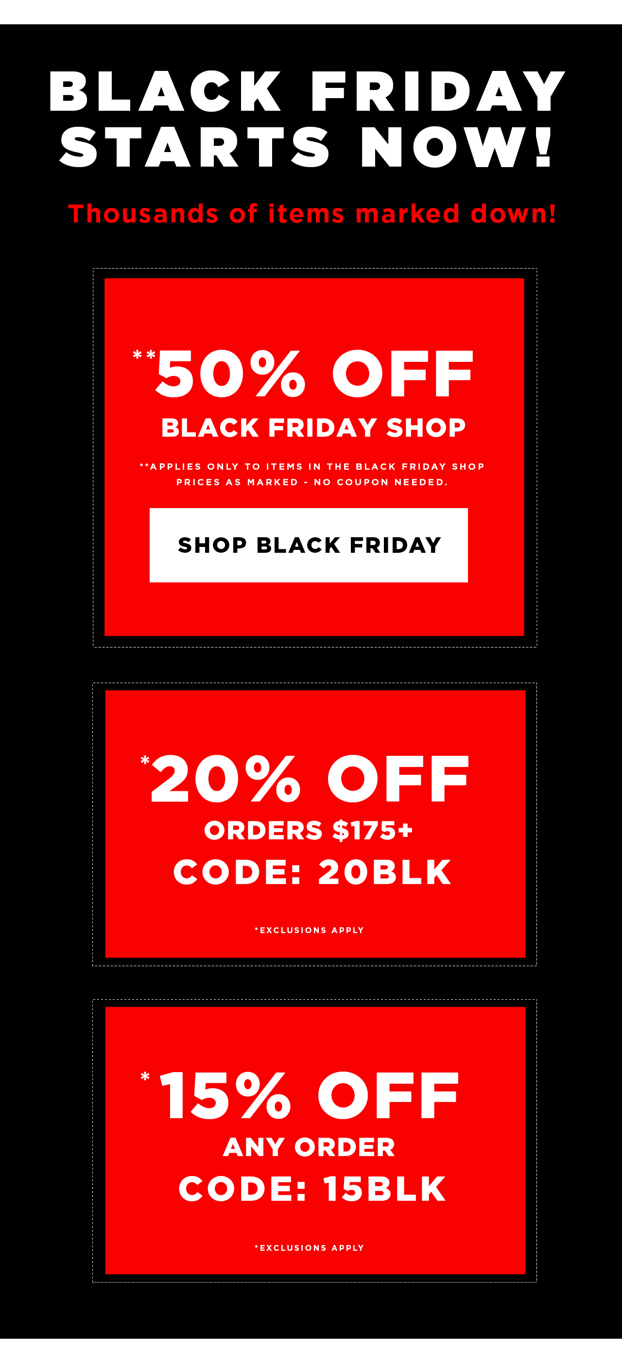Black Friday Preview at DrJays.com