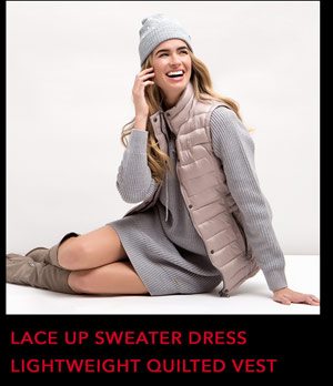 LACE UP SWEATER DRESS