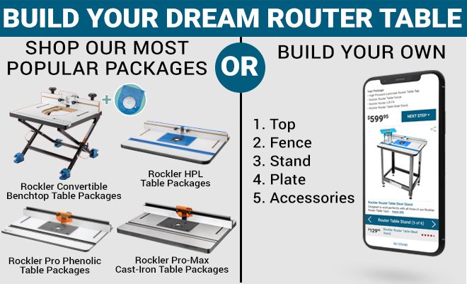 Build Your Dream Router Table. Shop our most popular packages or Build your own. 