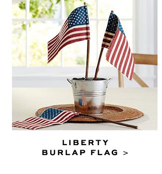 LIBERTY BURLAP FLAG >