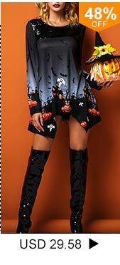 Pumpkin and Bat Print Sequin Embellished Halloween T Shirt