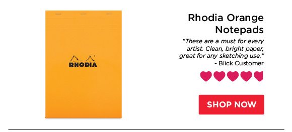 Rhodia Orange Notepads - "These are a must for every artist. Clean, bright paper, great for any sketching use." - Blick Customer