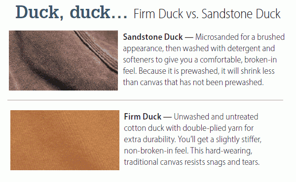 Firm Duck vs. Sandstone Duck