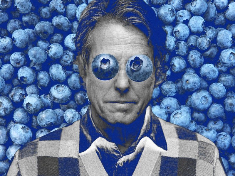 Image may contain: Hugh Grant, Face, Head, Person, Photography, Portrait, Berry, Blueberry, Food, Fruit, Plant, and Produce