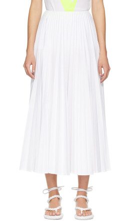 Valentino - White Pleated Skirt