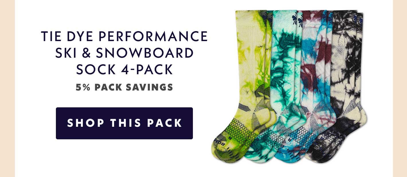 Tie Dye Performance Ski & Snowboard Sock 4-Pack