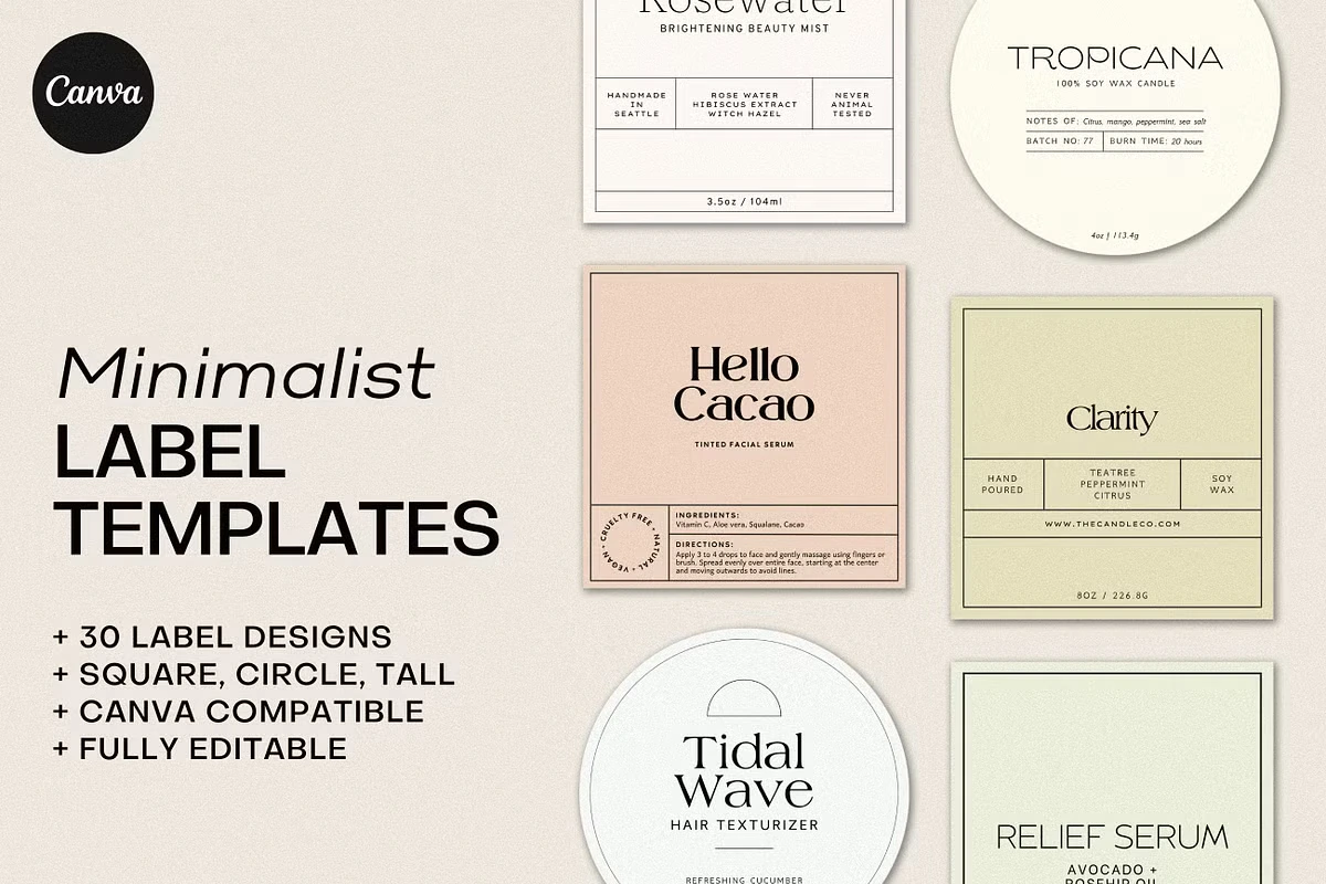 Minimalist Label Templates