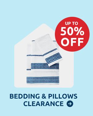 Shop bedding & pillows clearance.