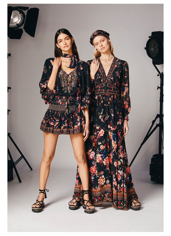 Models wearing A Girl Like You blouse, skirt and dress