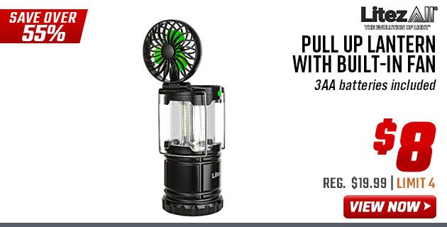 LitezAll Pull Up Lantern with Built-In Fan