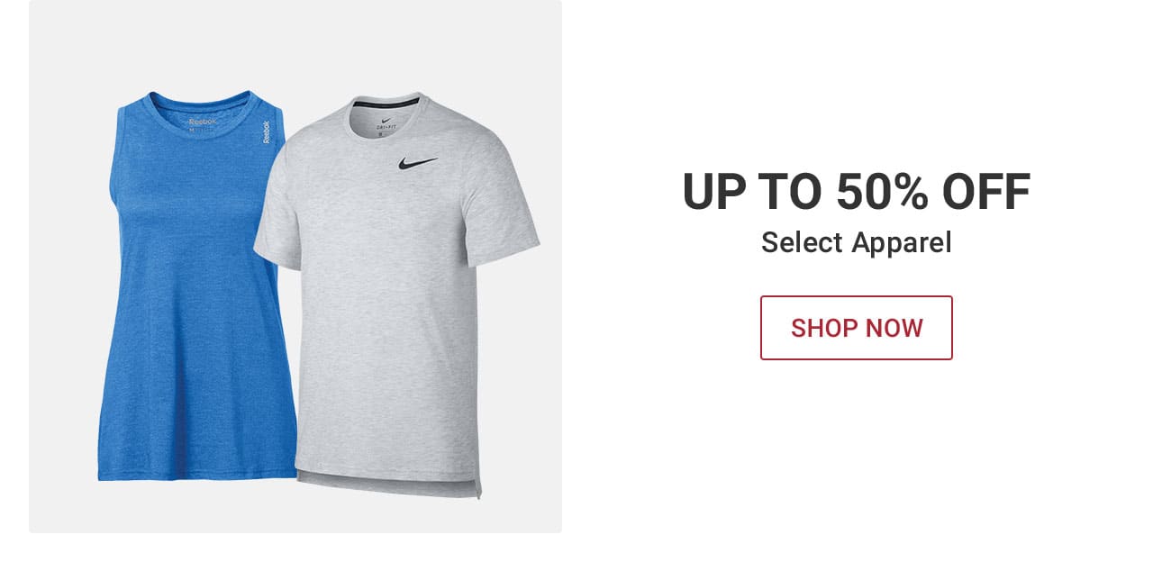 Up to 50% off select apparel. Shop now UNTIL 10pm ET – After 10pm, click here to shop more of this Week’s Deals. If you have trouble viewing this content, please contact Customer Service at 877-846-9997 for assistance.
