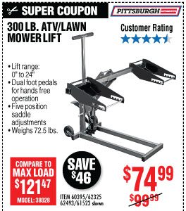 View 300 lbs. ATV/Lawn Mower Lift