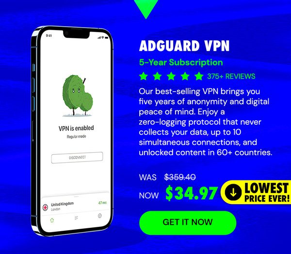 AdGuard VPN: 5-Yr Subscription