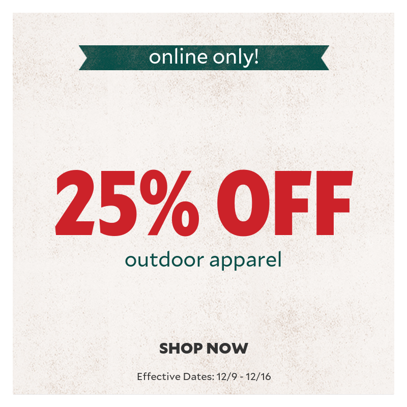 25% Off Outdoor Apparel
