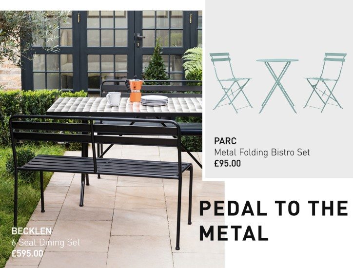 Pedal to the metal: PARC bistro set and BECKLEN dining set