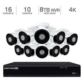Night Owl 16-Channel 4K, 8TB NVR Security System with 10 4K Cameras