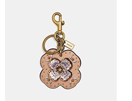 Sequin Applique Tea Rose Bag Charm