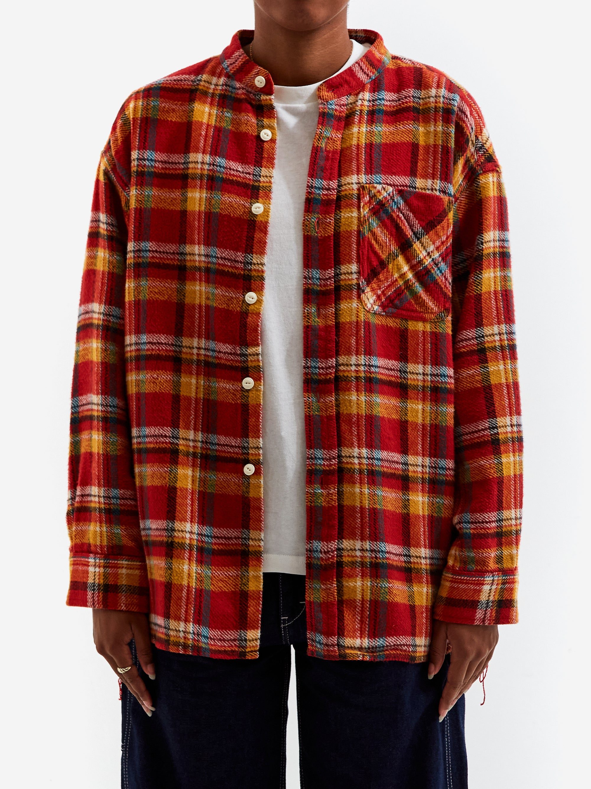 Image of Beams Boy Work Check Shirt - Red