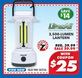 LitezAll 3500-Lumen Rechargeable Lantern