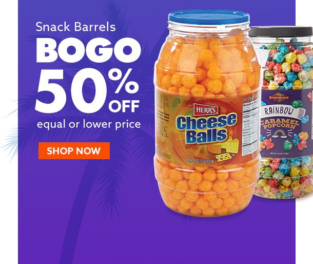 BOGO 50% off snack barrels