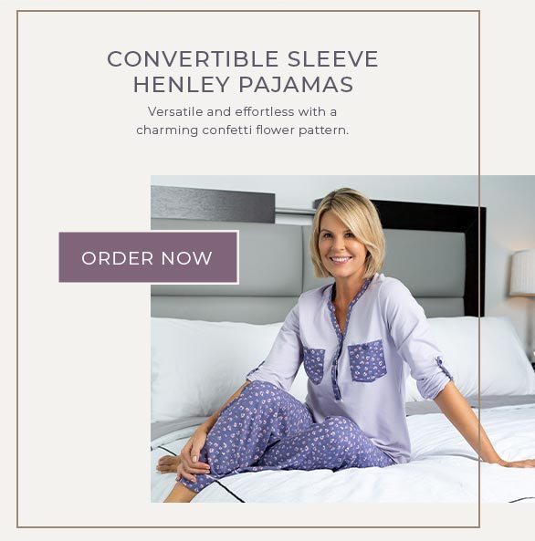 Convertible Sleeve Henley Pajamas