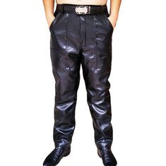 Men's Windproof Loose Warm Thick Elastic Leather Pants