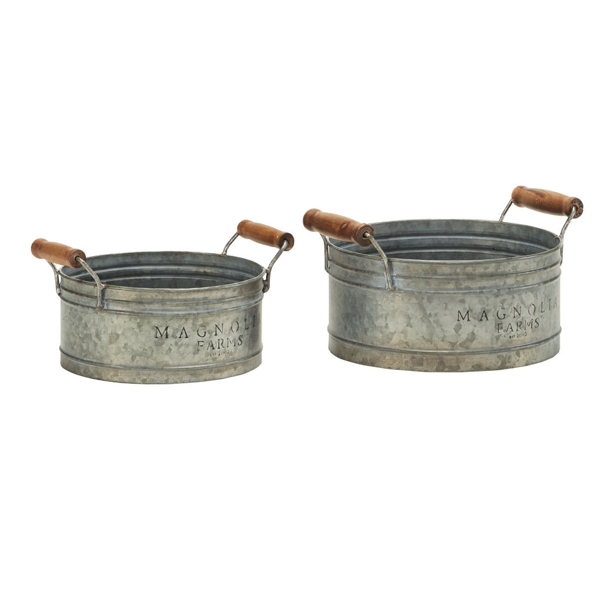 Magnolia Home Furniture Set of Round Metal Trays