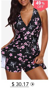 Floral Print Strappy Back Swimdress and Shorts