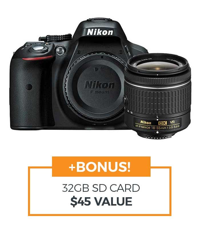 Nikon D5300 Black with AF-P DX 18-55mm VR Lens