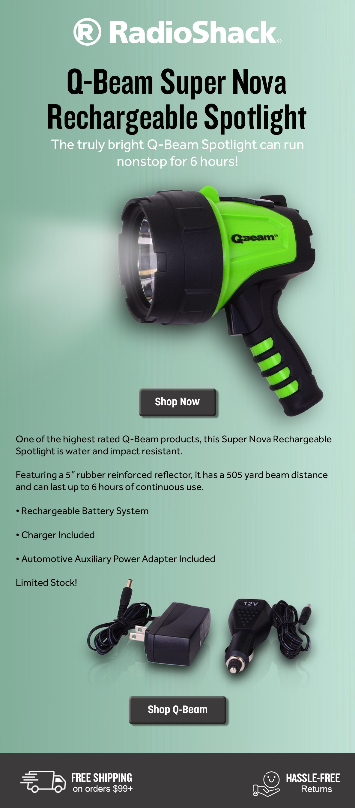 Q-Beam Super Nova Plus Performance 563 Rechargeable Spotlight