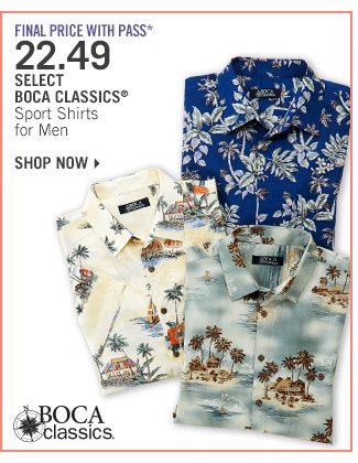 Shop Final Price* 22.49 Select Boca Classics Sport Shirts