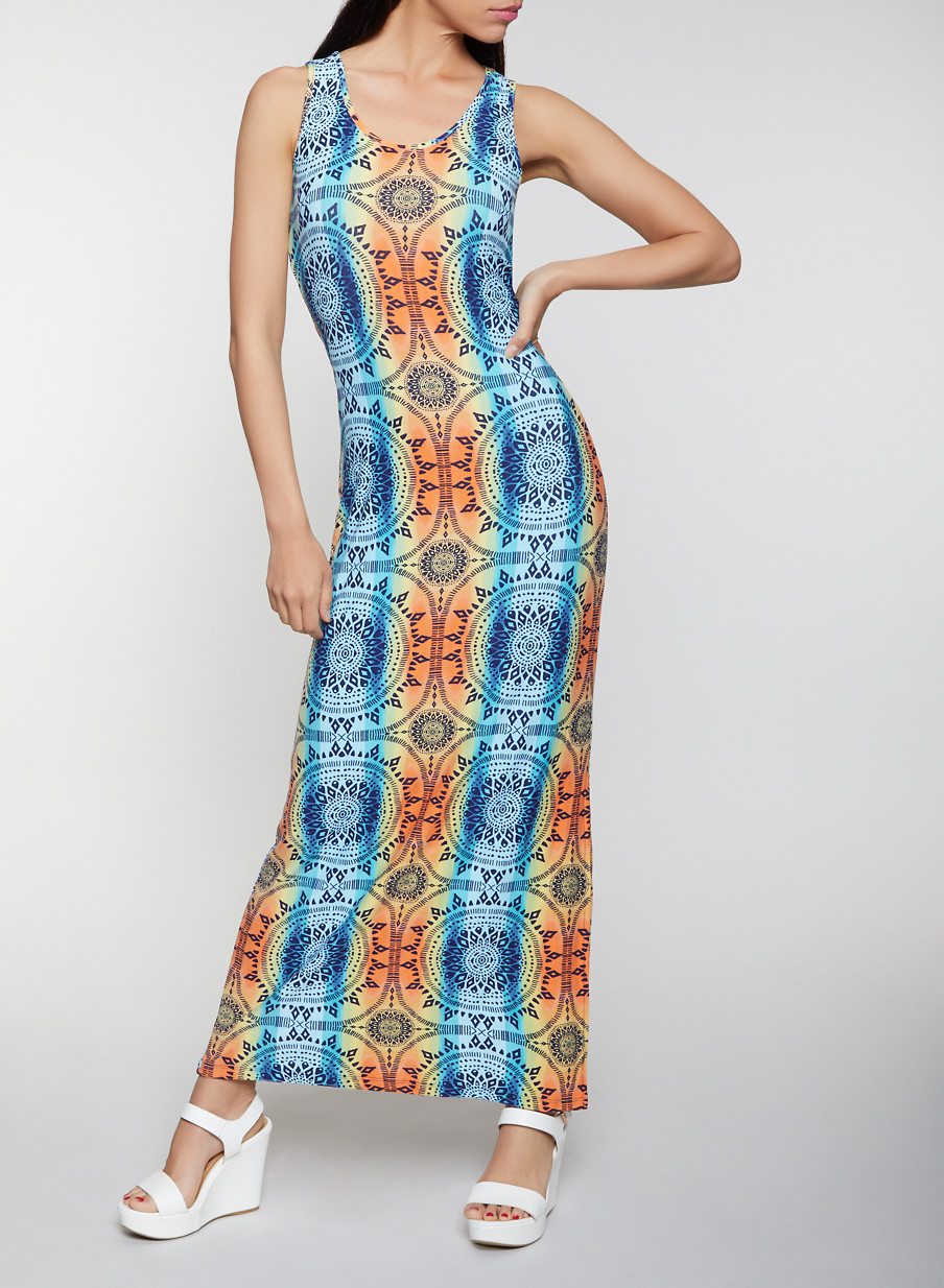 Printed Tank Maxi Dress