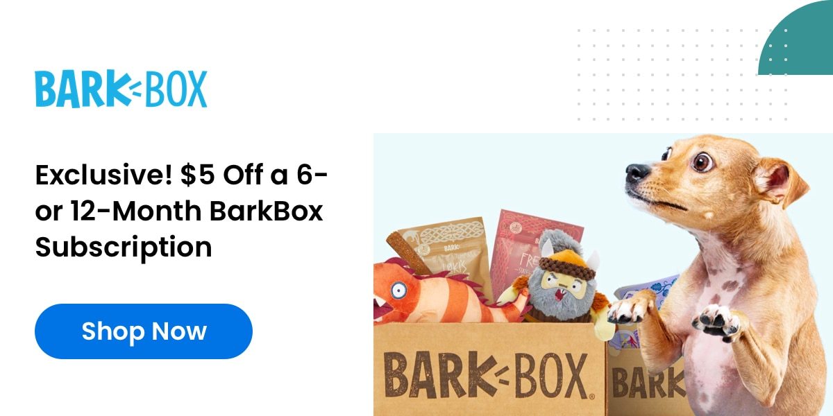 BarkBox: Exclusive! $5 Off a 6- or 12-Month BarkBox Subscription