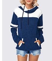 Kangaroo Pocket Navy Blue Pullover Hoodie