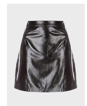 Womens Black Vinyl Mini Skirt