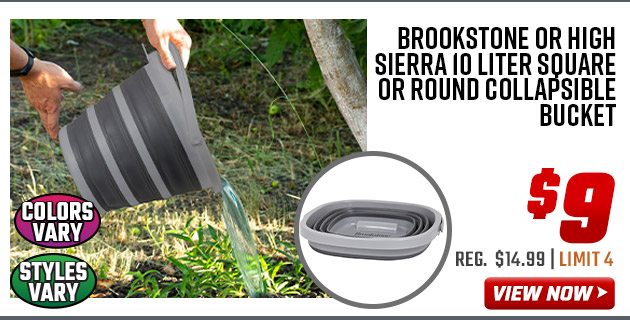 Brookstone or High Sierra 10 Liter Square or Round Collapsible Bucket