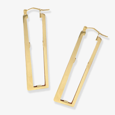 Geometric Hoop Earrings 10K Yellow Gold