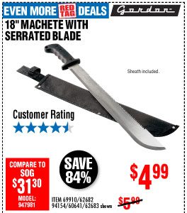 View 18 in. Machete with Serrated Blade