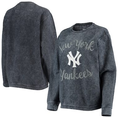 New York Yankees G-III 4Her by Carl Banks Women's Script Comfy Cord Pullover Sweatshirt - Navy