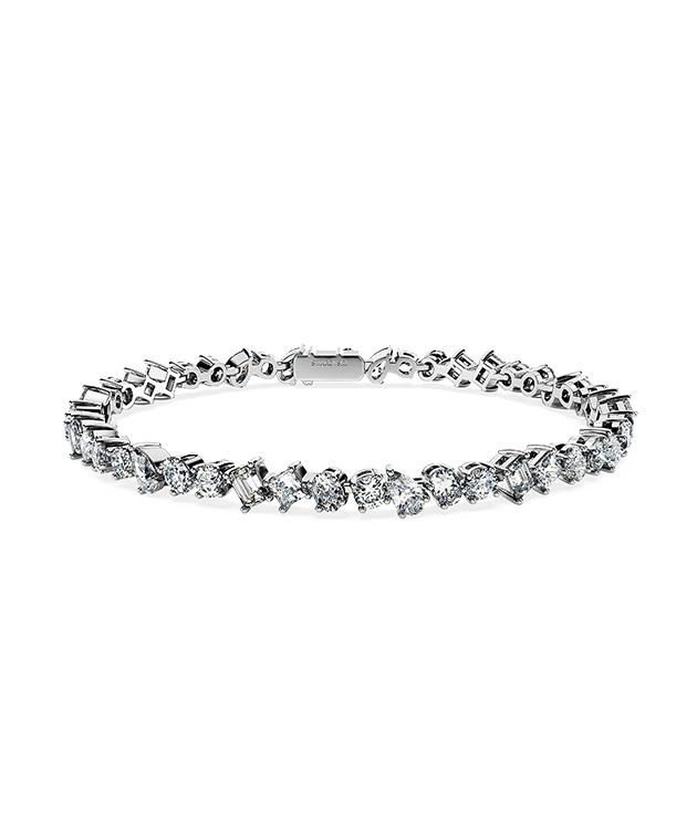 Galaxy Tennis bracelet, Laboratory grown diamonds 5 ct tw, 14K white gold