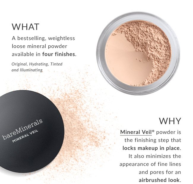 WHAT A bestselling, weightless loose mineral powder available in four finishes.