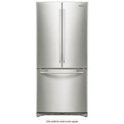 Samsung 33 in. W 17.5 cu. ft. French Door Refrigerator in Stainless Steel and Counter Depth