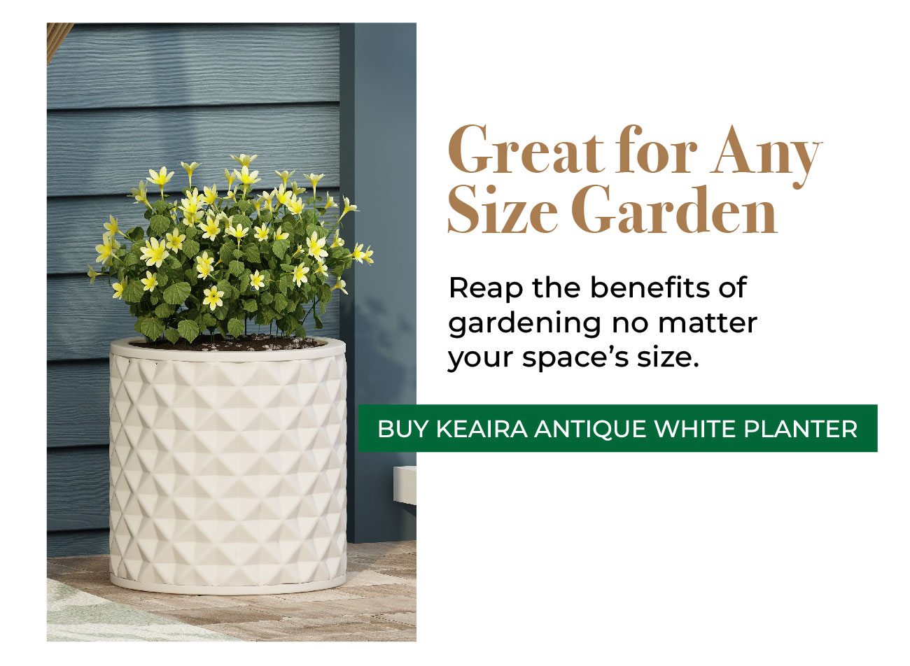 Keaira Antique White Planter