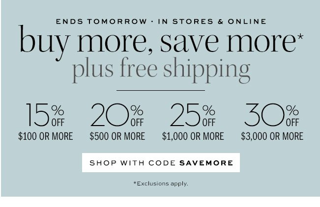 Buy More, Save More plusfree shipping