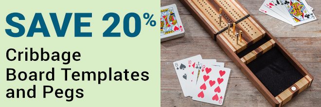 Save 20% Cribbage Board Templates and Pegs