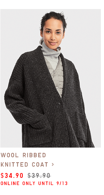 WOOL RIBBED KNITTED COAT $34.90 - ONLINE ONLY UNTIL 9/13