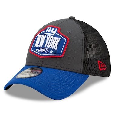New York Giants New Era 2021 NFL Draft Trucker 39THIRTY Flex Hat - Graphite/Royal