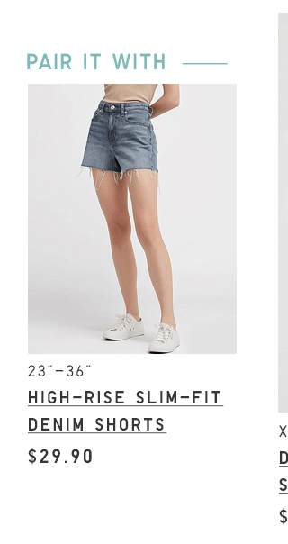 BODY7 - WOMEN HIGH-RISE SLIM-FIT DENIM SHORTS