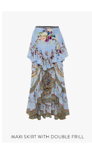 Maxi Skirt With Double Frill Floraful