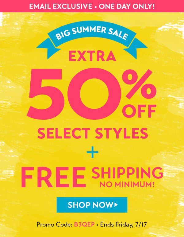 Doorbusters - 50% off + free shipping on $29+